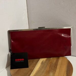 HOBO Burgundy Leather Clutch New With Tags